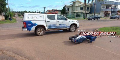 PM registrou colisão entre carro e moto nesta segunda-feira em Rolim de Moura