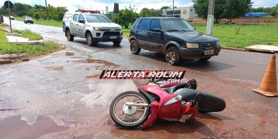 Segundo acidente de trânsito do dia deixou condutora de moto ferida em Rolim de Moura