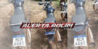 Moto furtada na madrugada de sábado foi recuperada pela PM em Rolim de Moura