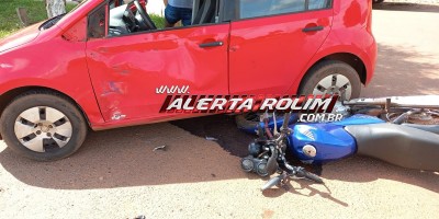 Adolescente conduzindo moto e passageiro ficaram feridos no terceiro acidente registrado neste sábado em Rolim de Moura