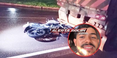 URGENTE - Jovem mecânico morreu após bater moto em traseira de carreta estacionada nesta madrugada em Rolim de Moura