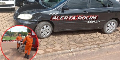 Colisão entre carro e moto deixou uma pessoa ferida nesta tarde em Rolim de Moura