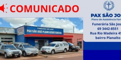 Funerária Pax São José de Rolim de Moura emite nota sobre “fake News” de que encerrará as atividades 