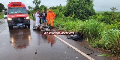 URGENTE – Motociclista morreu em grave acidente de trânsito na RO 010 em Rolim de Moura