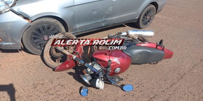 Motorista inabilitado cruzou via e ocasionou acidente de trânsito nesta tarde em Rolim de Moura 