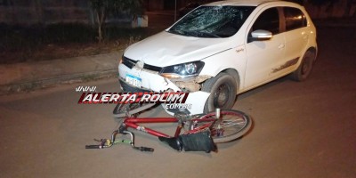 Adolescente foi socorrido após ser atingido por carro no bairro Cidade Alta em Rolim de Moura 