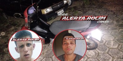 Após roubo de moto, foragido da saída temporária do Semiaberto foi preso pela PM e comparsa foi baleado na nádega nesta madrugada em Rolim de Moura 