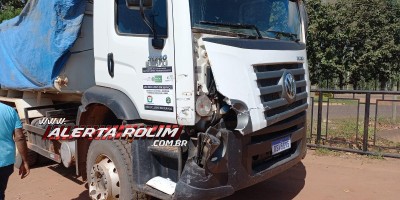Acidente envolvendo caminhão da Prefeitura de Novo Horizonte do Oeste foi registrado nesta quinta-feira em Rolim de Moura