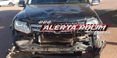 Motociclista fraturou uma das pernas ao ser atingido por caminhonete nesta tarde em Rolim de Moura 