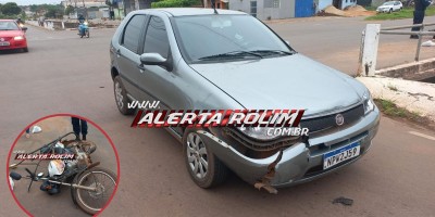 Entregador de pães foi atingido por carro nesta manhã em Rolim de Moura 
