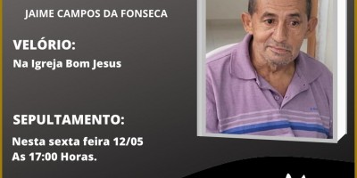 Nota de pesar; Jaime Campos da Fonseca