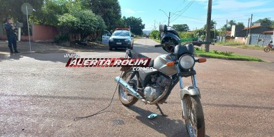 Segundo acidente de trânsito do dia deixou condutor de moto ferido no bairro São Cristóvão em Rolim de Moura 