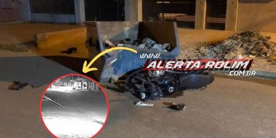 Motociclista foi socorrido em estado grave após bater em caçamba de entulho em Rolim de Moura - Veja o vídeo