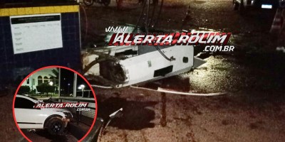 Inabilitada e com sinais de embriaguez, condutora de carro bateu e derrubou bomba de combustível nesta madrugada em Rolim de moura 