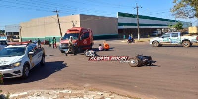 Segundo acidente de trânsito do dia envolveu duas motos e deixou condutoras feridas em Rolim de Moura 