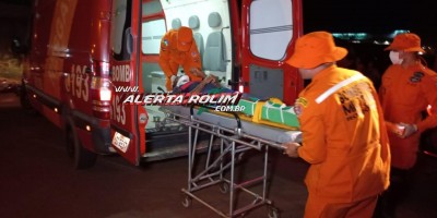 Motociclista fraturou a perna em colisão com caminhonete em Rolim de Moura