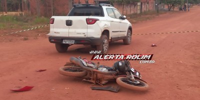 Segundo acidente do dia deixou motociclista ferido no bairro Olímpico em Rolim de Moura; veja o vídeo da colisão 