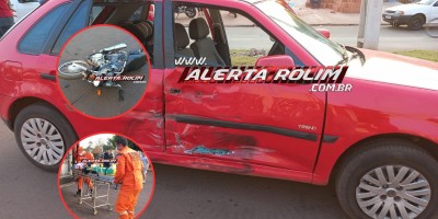Mulher fraturou braço e perna em acidente de trânsito nesta tarde em Rolim de Moura