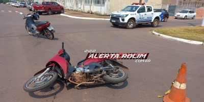 Segundo acidente de trânsito do dia envolveu duas Biz em Rolim de Moura