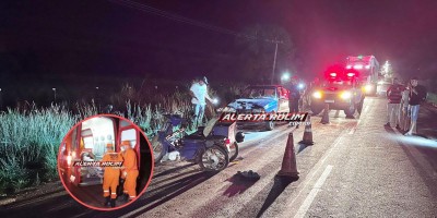 Colisão entre carro, bicicleta e triciclo deixou três pessoas feridas na RO 010 em Rolim de Moura