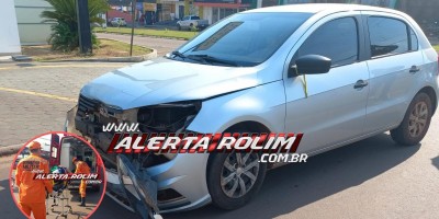Condutora de moto foi socorrida após ser atingida por carro nesta manhã em Rolim de Moura; assista ao vídeo da colisão