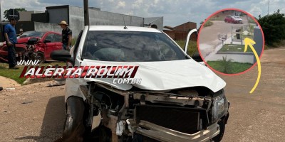 Acidente de trânsito envolvendo dois carros foi registrado no Jequitibá em Rolim de Moura; veja o vídeo da colisão