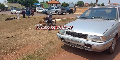 Acidente de trânsito deixou condutora de moto ferida nesta terça-feira em Rolim de Moura