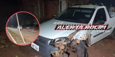 No quarto acidente do dia, idoso atingiu carro em poste de iluminação em Rolim de Moura