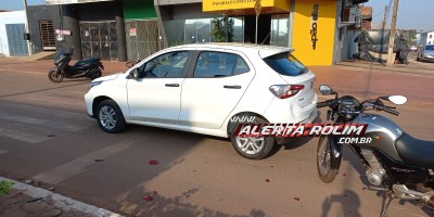 Motociclista foi socorrido após bater na traseira de carro nesta manhã em Rolim de Moura 