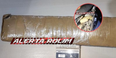 Polícia Militar apreendeu quase 01 kg de droga após motociclista furar bloqueio policial na RO 010 durante romaria, em Novo Horizonte do Oeste 