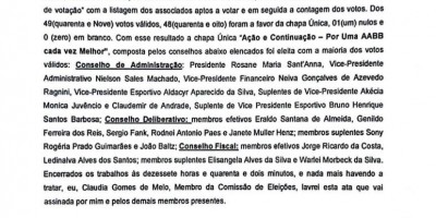 Ata de apuração eleições AABBB de Rolim de Moura