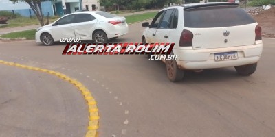 Acidente de trânsito foi registrado em rotatória recém-instalada, em Rolim de Moura