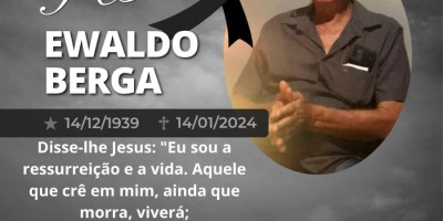 Nota de Pesar - Ewaldo Berga, morador de Rolim de Moura