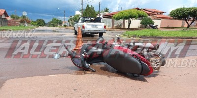 Acidente envolvendo Biz e Saveiro deixou mulher ferida nesta quarta-feira, em Rolim de Moura 