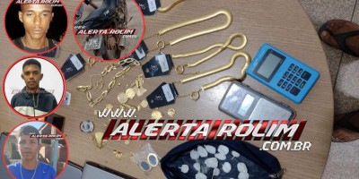 PATAMO prendeu suspeitos de cometerem furto na JF joias; objetos foram recuperados, cocaína apreendida e moto também foi recuperada, em Rolim de Moura 