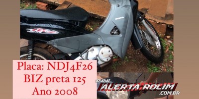  Biz foi furtada em frente de residência no Jequitibá, em Rolim de Moura 