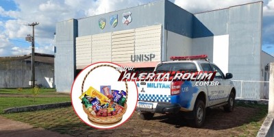 Homem foi conduzido à UNISP após trocar etiquetas de preços de cestas de páscoa em loja de doces de Rolim de Moura