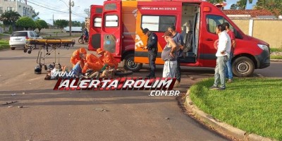 Grave acidente de trânsito foi registrado nessa manhã no Centro de Rolim de Moura
