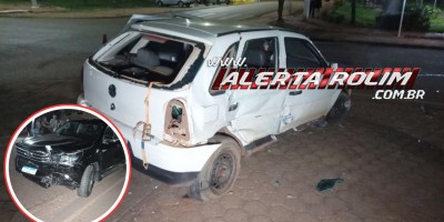 Carro, que era conduzido por adolescente, foi atingido por caminhonete após cruzar via, em Rolim de Moura - Vídeo