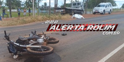 URGENTE - Motociclista morreu em grave acidente de trânsito no baixadão da RO 479, em Rolim de Moura