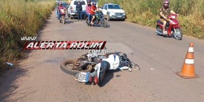 Motociclista foi socorrido após bater na traseira de carro na RO 010, em Rolim de Moura