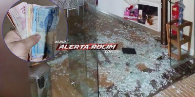 Dois criminosos danificaram e praticaram furto na Loja Cacau Show, em Rolim de Moura; PM agiu rápido e recuperou dinheiro furtado