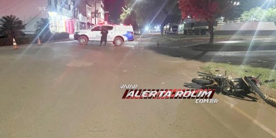 Colisão entre motos foi registrada nessa madrugada no Centro de Rolim de Moura