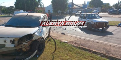 Colisão entre dois carros resultou no segundo acidente do dia, em Rolim de Moura
