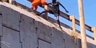 Homem que derrubou bombeiro de viaduto foi preso por tentativa de homicídio, em Pimenta Bueno