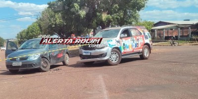 Acidente de trânsito envolvendo dois carros foi registrado no bairro São Cristóvão, em Rolim de Moura