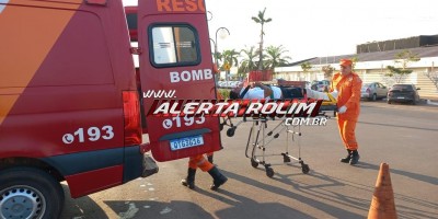Motociclista fraturou a perna em acidente de trânsito nessa manhã, em Rolim de Moura 