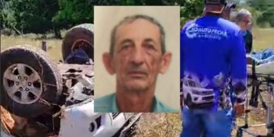 Idoso morreu após caminhonete capotar na linha P50, em Alta Floresta do Oeste