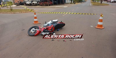 Colisão entre duas motos foi registrada no bairro Boa Esperança, em Rolim de Moura