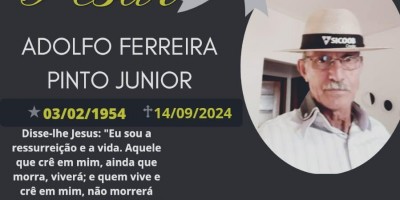Nota de pesar Adolfo Ferreira Pinto Junior